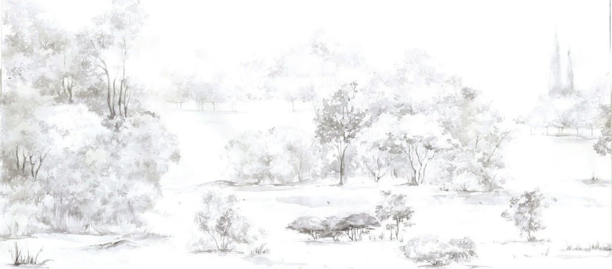 Watercolor pine forest wallpaper