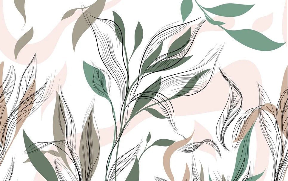 Graphic flower panoramic wallpaper