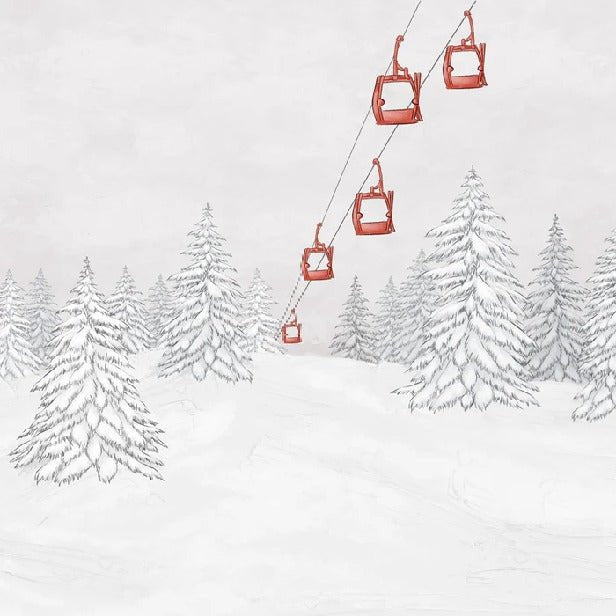 Red gondola mountain wallpaper