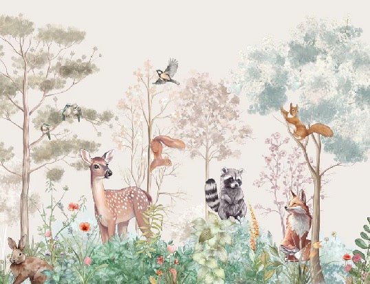 Children's bedroom wallpaper magic nature beige