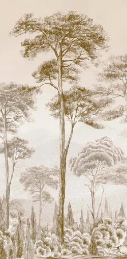 Sepia pinewood nature wallpaper