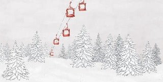 Red gondola mountain wallpaper