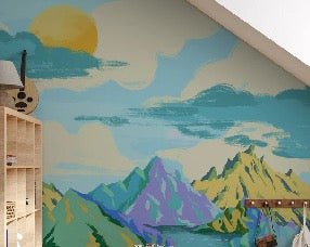 Children's wallpaper colorful mountains