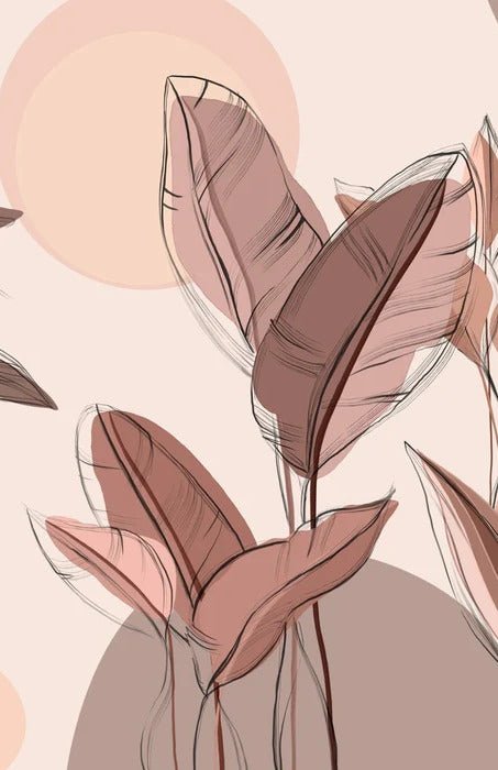 Graphic plant panorama wallpaper