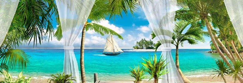 Windows Sea bathroom wallpaper