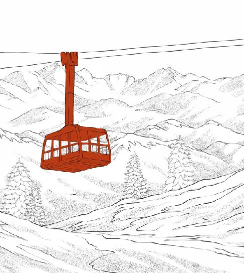 La Plagne red gondola lift wallpaper