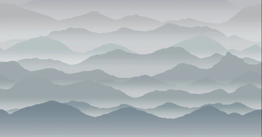 Papier peint panoramique cimes mist, XXL, tendance