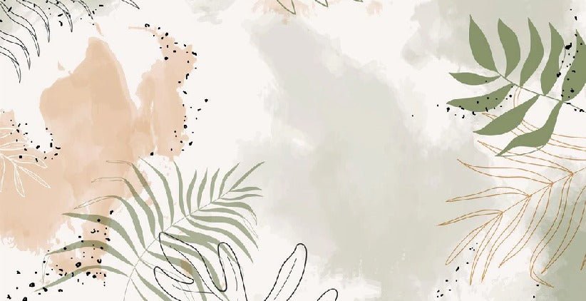 Panoramic vegetal watercolor wallpaper