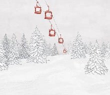 Red gondola mountain wallpaper