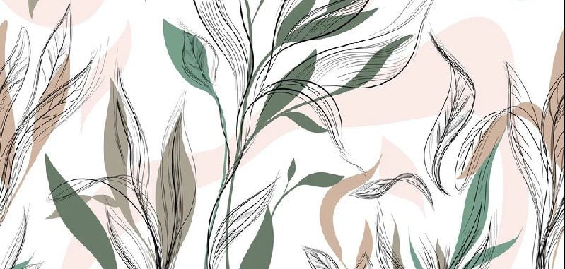 Graphic flower panoramic wallpaper