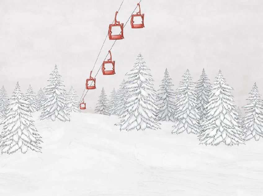 Red gondola mountain wallpaper
