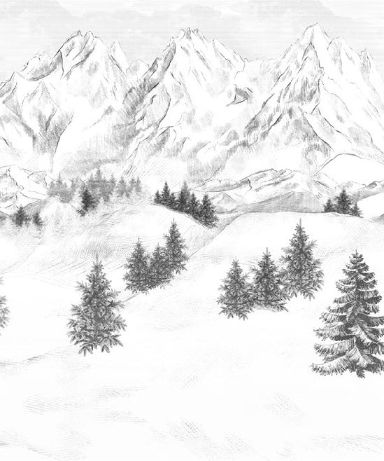 Papier peint montagne sommets de Chamonix, XXL, tendance