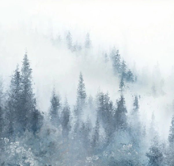 Fir mist blue watercolor wallpaper