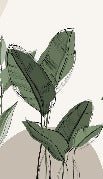 Graphic plant panorama wallpaper taupe