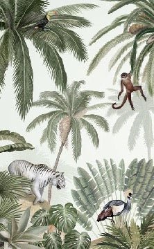 Children's wallpaper peaceful jungle