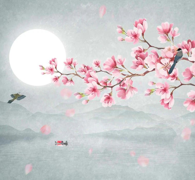 Poetic cherry blossom wallpaper