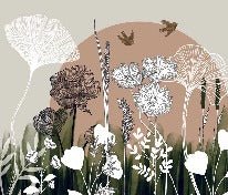 Panoramic floral wallpaper