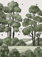 Landscape wallpaper river forest green