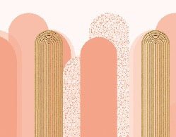 Graphic art deco wallpaper in pink