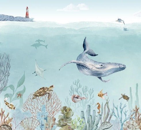 Panoramic sea life wallpaper