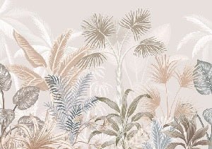 Bathroom wallpaper jungle terracotta