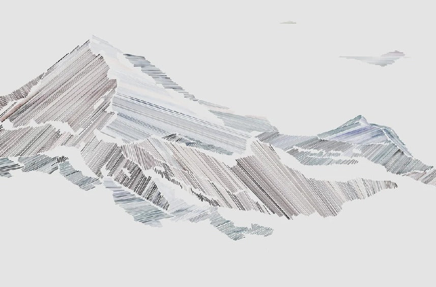 Restaurant wallpaper graphic mountain style