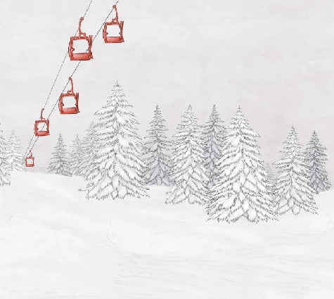 Red gondola mountain wallpaper
