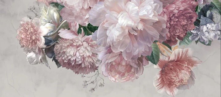 Panoramic peony wallpaper