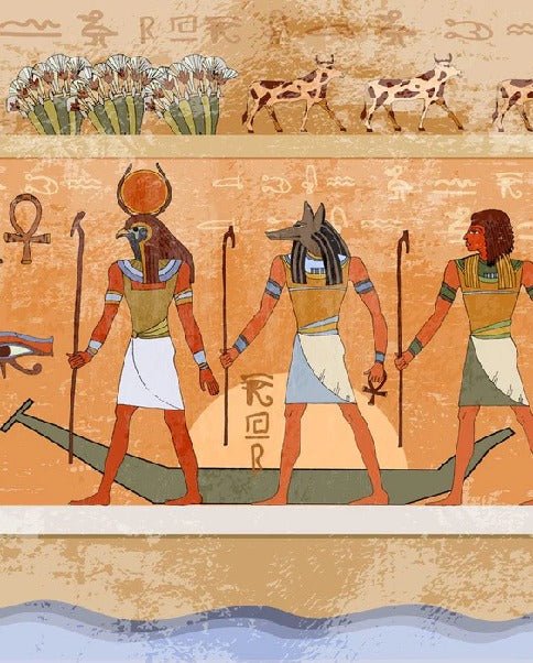 Egyptian paint bistro wallpaper