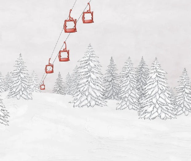 Red gondola mountain wallpaper