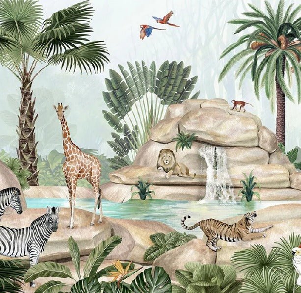 Children's wallpaper animal oasis