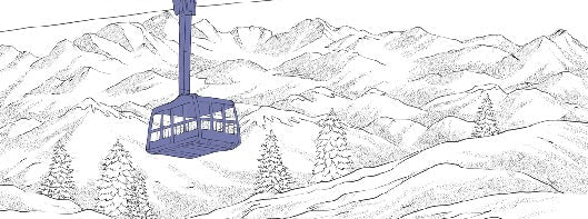 La Plagne telecabine wallpaper blue