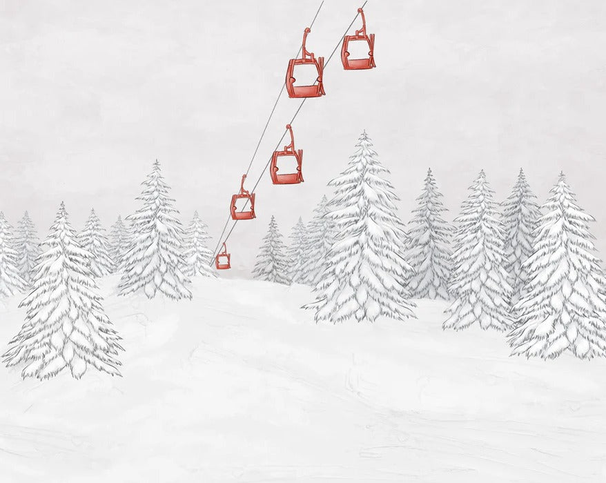 Red gondola mountain wallpaper