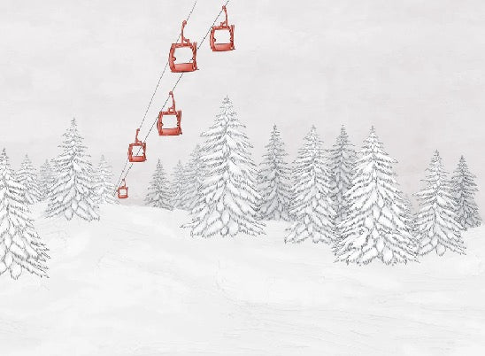 Red gondola mountain wallpaper