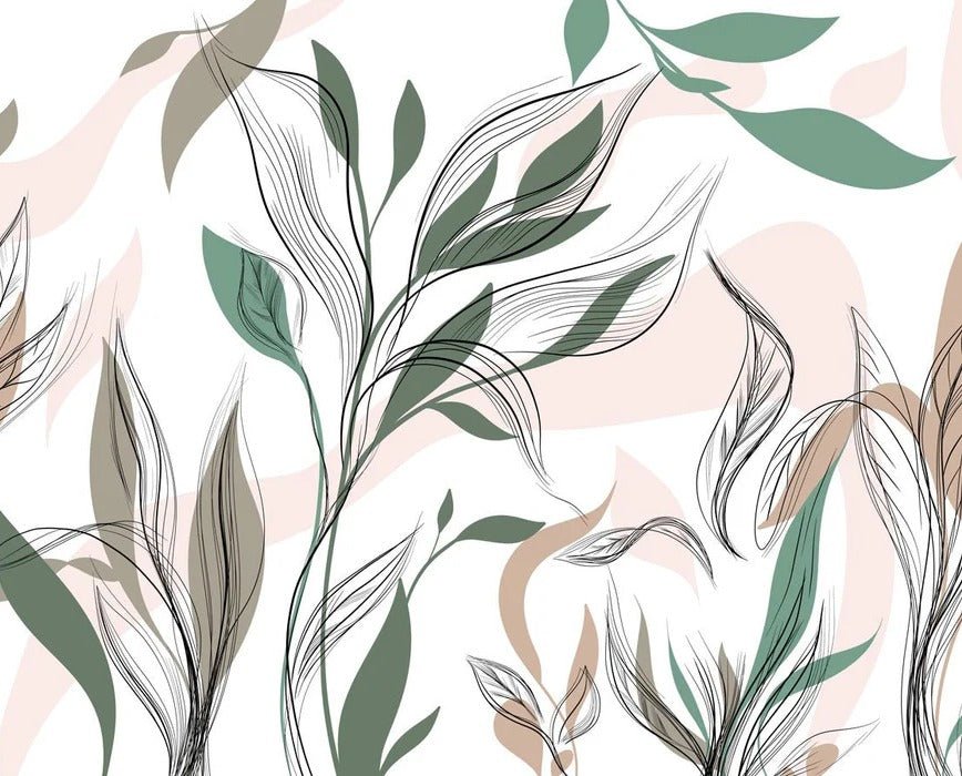 Graphic flower panoramic wallpaper