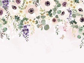 Wonderful flowers bathroom wallpaper