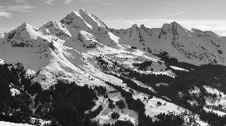Aravis black and white mountain wallpaper