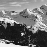 Aravis black and white mountain wallpaper