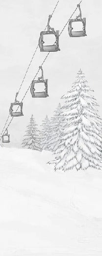 Black & white gondola mountain wallpaper