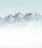 Mont Blanc bathroom wallpaper in blue mist