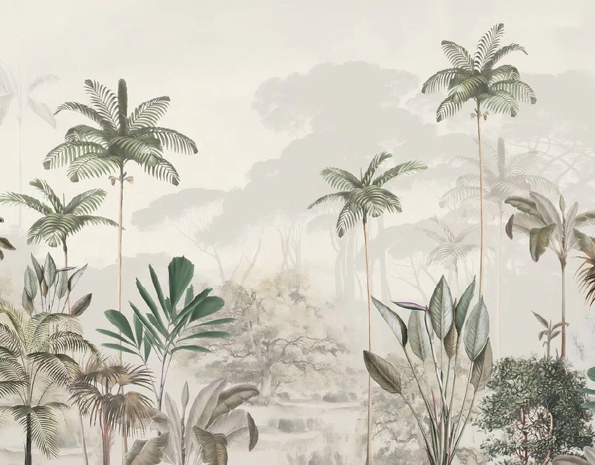 Green jungle eden panoramic wallpaper