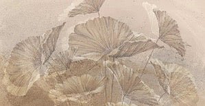 Panoramic lotus sepia wallpaper