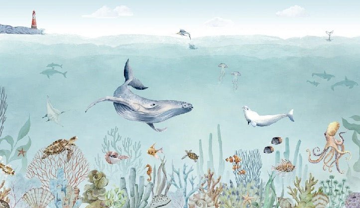 Panoramic sea life wallpaper