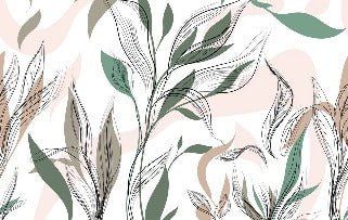 Graphic flower panoramic wallpaper