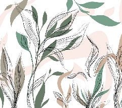 Graphic flower panoramic wallpaper