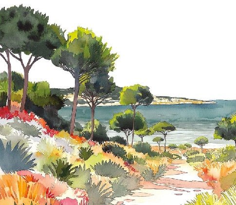 Panoramic summer air wallpaper