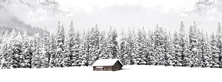 Panoramic mountain chalet wallpaper