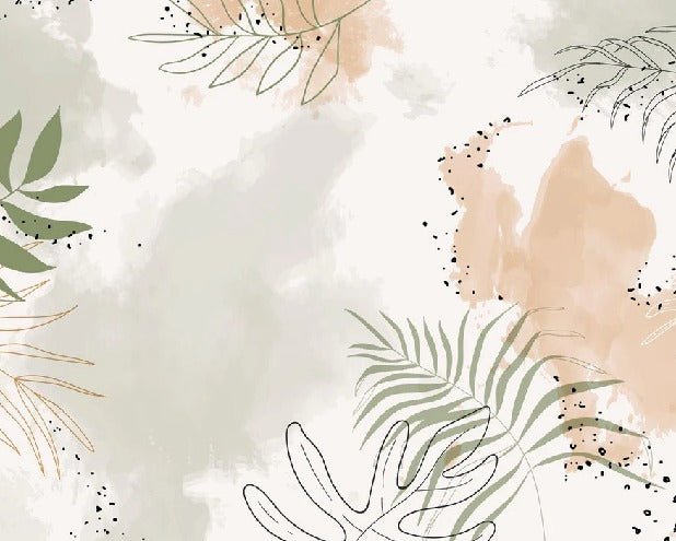 Panoramic vegetal watercolor wallpaper