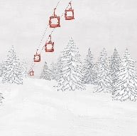 Red gondola mountain wallpaper