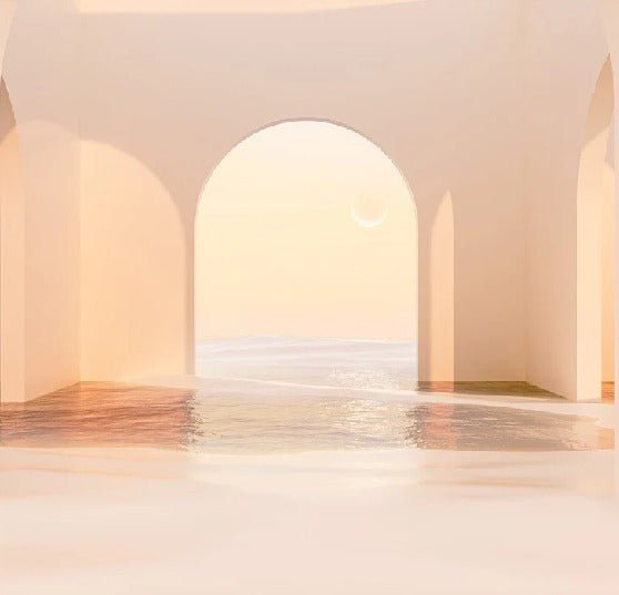 Panoramic wallpaper design sunset arch